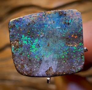 6.6cts - Queensland Boulder Seam with Electric Black Opal Galaxy Type Patterns