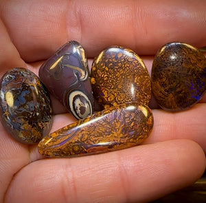 🔒89.1cts - 5x Loose Queensland Boulder Opals. Wholesale Bargain Parcel