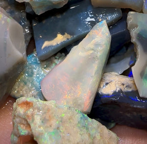 165.3cts - 30x Lightning Ridge Light, Dark and Black Opal Rough Parcel - Opal Whisperers