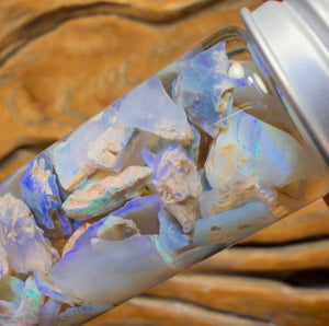57.9cts - Rare Mintabie Rough Opal Vial. South Australian Opal
