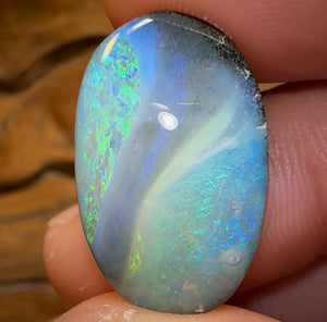 18.6cts - “Currents” Queensland Boulder Seam Opal - Opal Whisperers