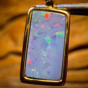 WILDCARD! Sterling Silver Gold Plated - Unisex Queensland Boulder Opal Doublet Pendant
