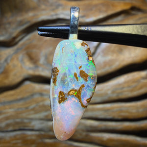 10.2cts - Solid Queensland Boulder Pipe Opal Pendant
