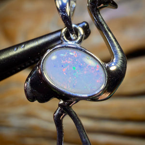 Sterling Silver - Solid South Australian Crystal Opal Pendants Red Multi. BULK LISTING