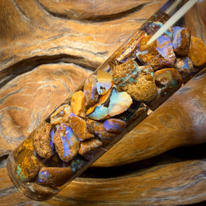 103cts - Jar of Yowah Nut Opal Rough w/ Fossil Opal