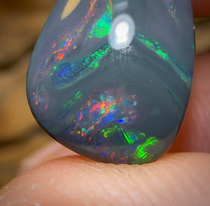 4.5cts - Wow Picture Pattern Australian Black Opal Picture Stone from Lightning Ridge - Opal Whisperers