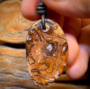 39 x 24mm - Drilled Queensland Boulder Opal Necklace