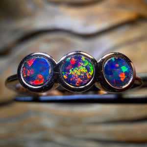 10k Rose Gold - Queensland Boulder Opal Doublet Ring