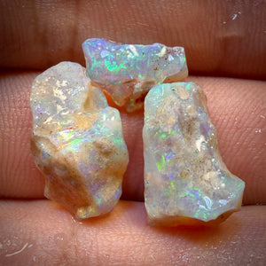 11.5cts - 3x Rare Mintabie Opal Rough Parcel. South Australian Opal