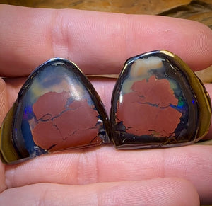 83.6cts - Yowah Nut Kernel Opal Polished Specimen Pair - Opal Whisperers