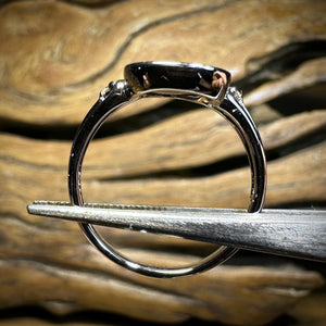 14k W.Gold-Highest Quality Opal doublet Diamonds Ring - Opal Whisperers