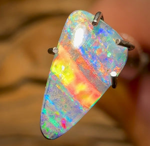 0.95cts - “Sweet Sunset Striation”Queensland Boulder Opal from Winton - Opal Whisperers