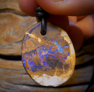 26 x 21mm - Drilled Queensland Boulder Opal Necklace