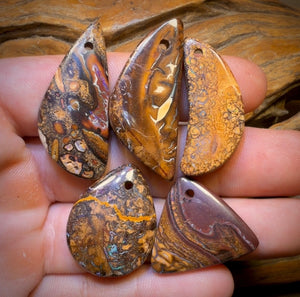 147.3cts - 5x Drilled Queensland Boulder Opals. Wholesale Parcel