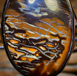 OMG DADDY XL Sterling Silver - Solid Tribal Boulder Opal Ring. Unisex