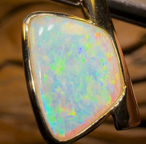 14k Gold - Solid South Australian Crystal Opal Pendant
