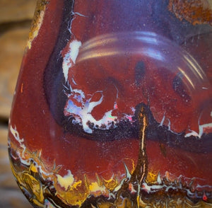 Pendentif en opale boulder percée (47 x 31 mm) avec cordon végan écologique.