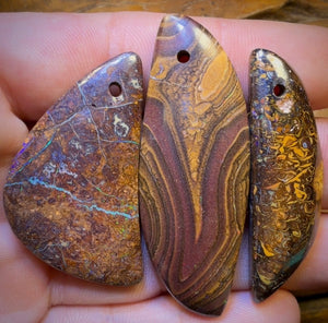 151.2cts - 3x Drilled Queensland Boulder Opals. Wholesale Parcel