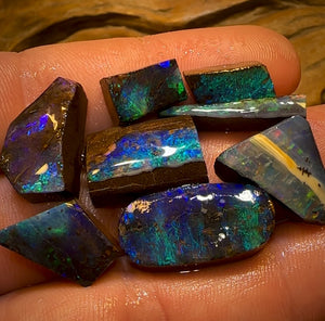 82.8cts - 8x High Quality Australian Boulder Opal Preform Rubs