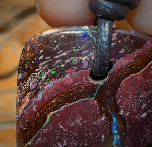 33 x 20mm - Drilled Australian Boulder Opal Necklace