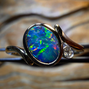 14k Gold - Queensland Boulder Opal Doublet Ring