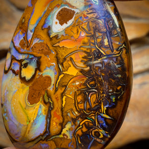 74.4cts - Awesome Tribal Yowah Nut Opal. Australian Opal Picture Stone