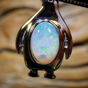 Sterling Silver - Solid South Australian Crystal Opal Pendant