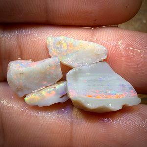 16.2cts - 4x Rare Mintabie Opal Rough Parcel. South Australian Opal