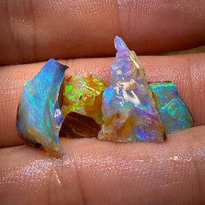 16.8cts - 4x Australian Yowah Wood Crystal Opal Rough Pieces. Highly Prized Material