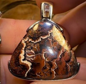“Partners 3” Sterling Silver - Boulder Opal UNISEX Pendant PAIR!