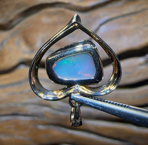 14k Gold - Solid South Australian Crystal Opal Pendant - Opal Whisperers