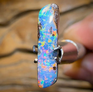 2cts - RED Multicolour Queensland Boulder Opal from Winton - Opal Whisperers