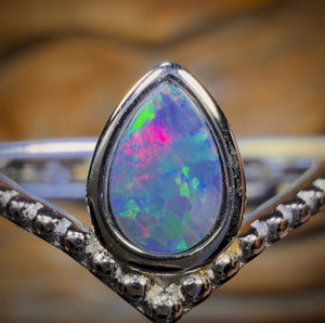 Sterling Silver - Queensland Boulder Opal Doublet Ring