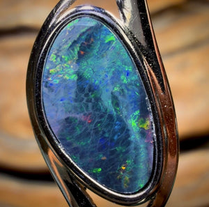 Sterling Silver - Queensland Boulder Opal Doublet Pendant