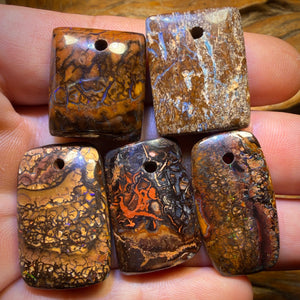 175.4cts - 5x Drilled Queensland Boulder Opals. BARGAIN Wholesale Parcel