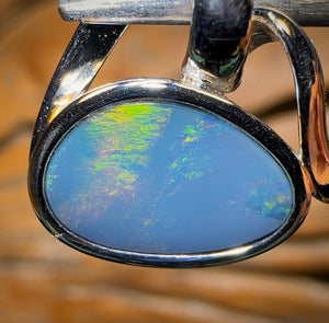 Sterling Silver - Queensland Boulder Opal Doublet Pendant Half Price