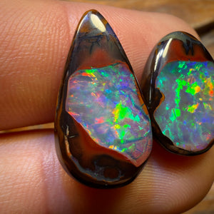 “Set in Stone” - Private Collector Acquisition- “The Quintessential” 21.9cts - Yowah Nut Crystal Centre Opal Pair