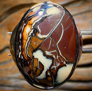 XL DADDY Sterling Silver - Large Solid Tribal Boulder Opal Ring. Unisex