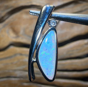 Sterling Silver - Solid South Australian Crystal Opal Pendant