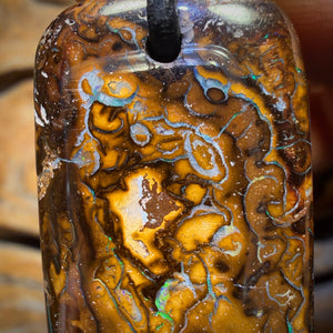 37 x 20mm - Drilled Tribal Queensland Boulder Opal Necklace