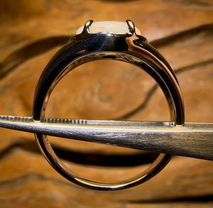 Sterling Silver - UNISEX South Australian Crystal SOLID Opal Ring