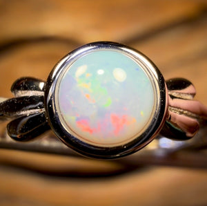 Sterling Silver - South Australian Crystal Opal Ring