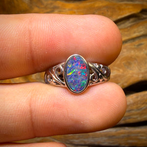 Sterling Silver - Queensland Boulder Opal Doublet Ring