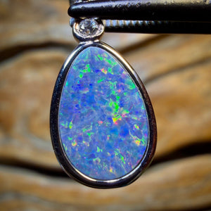 Sterling Silver - Queensland Boulder Opal Doublet Pendant