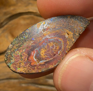 35.8cts - Yowah Boulder Opal. Tribal Pattern Australian Opal - Opal Whisperers