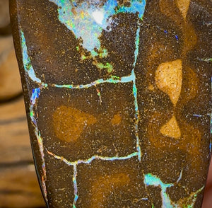 113.8cts - Australian Boulder Opal Rub from Winton - Opal Whisperers