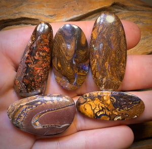 168.4cts - 5x Australian Tribal Boulder Opal’s. Wholesale Dealers Parcel