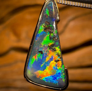Top Class Top Stone 14k Gold - Solid Queensland Boulder Opal Pendant