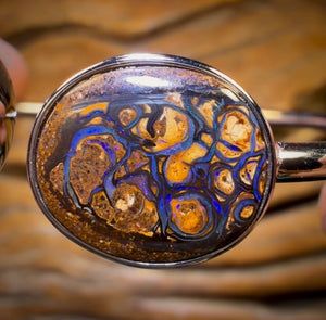 Sterling Silver - Latest Design Solid Australian Boulder Opal Bracelet