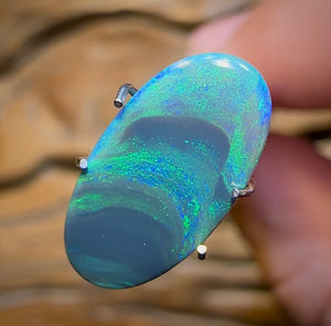 1.7cts - Lightning Ridge Semi Black Opal. Unique Pattern - Opal Whisperers